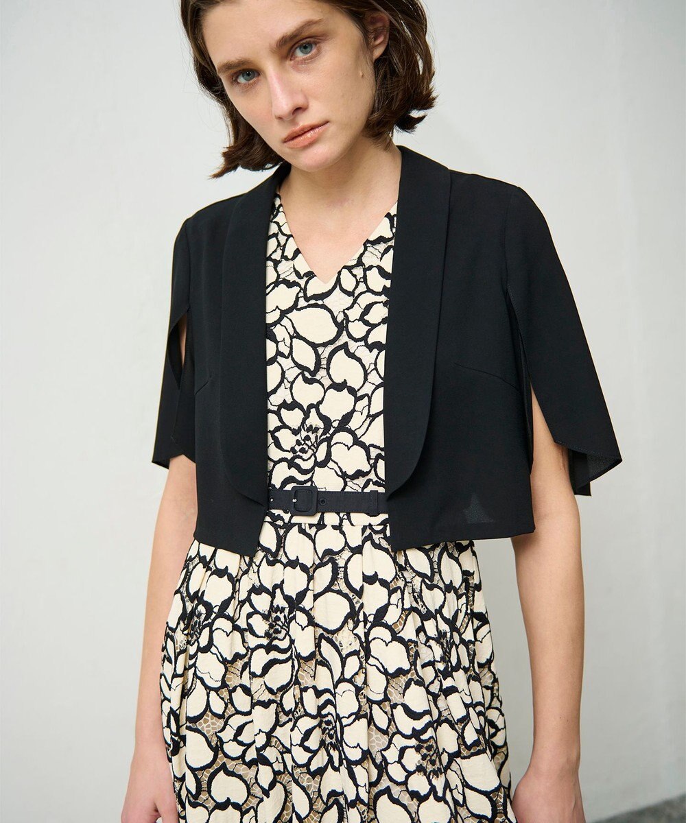 GRACE CONTINENTAL ケープスリーブシアージャケット 