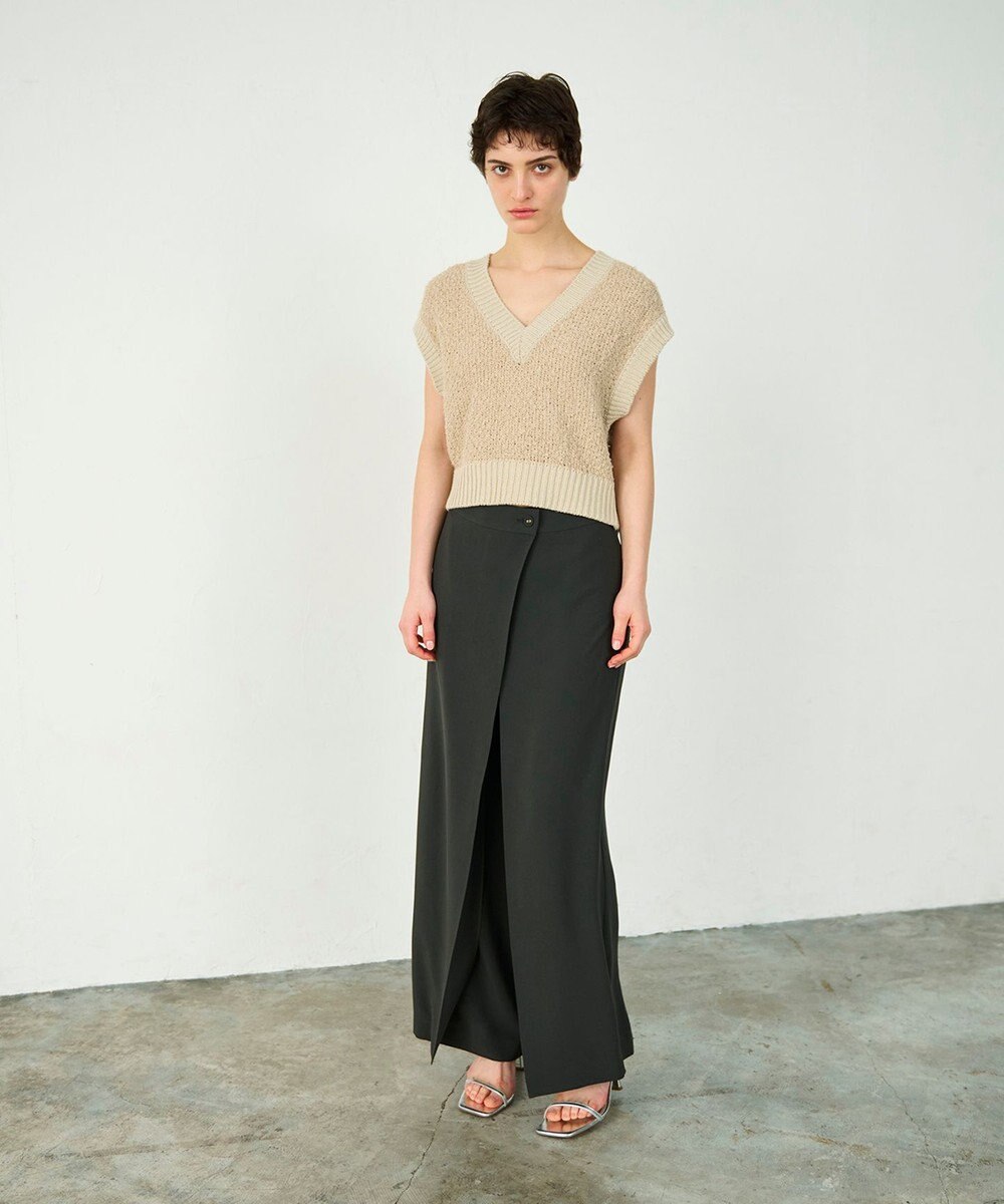 GRACE CONTINENTAL ラップレイヤードパンツ