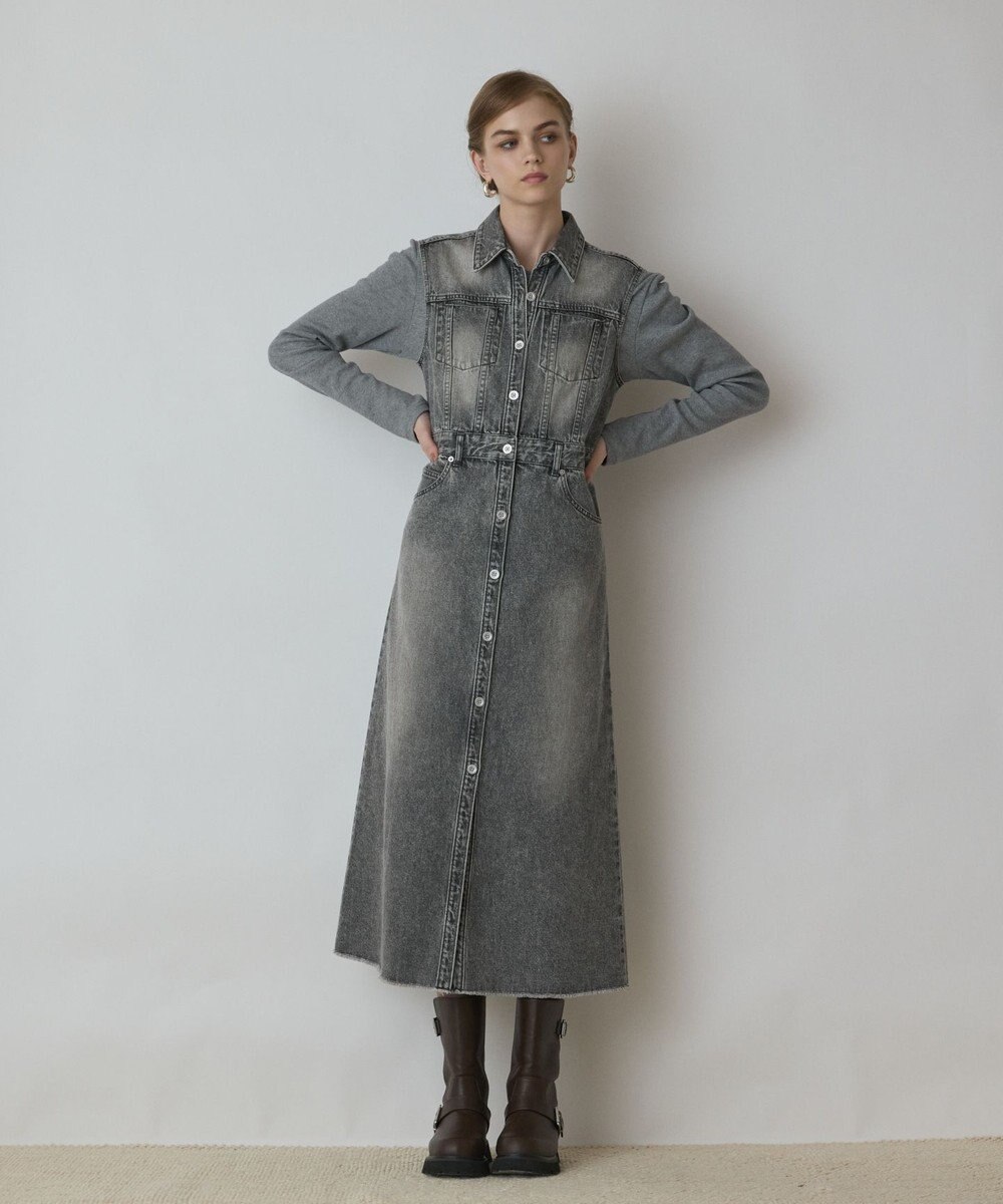 GRACE CONTINENTAL デニムロングジレワンピース 