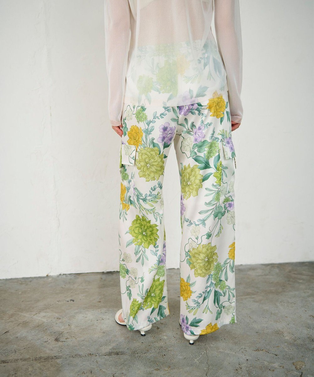 GRACE CONTINENTAL フラワープリントワークパンツ 