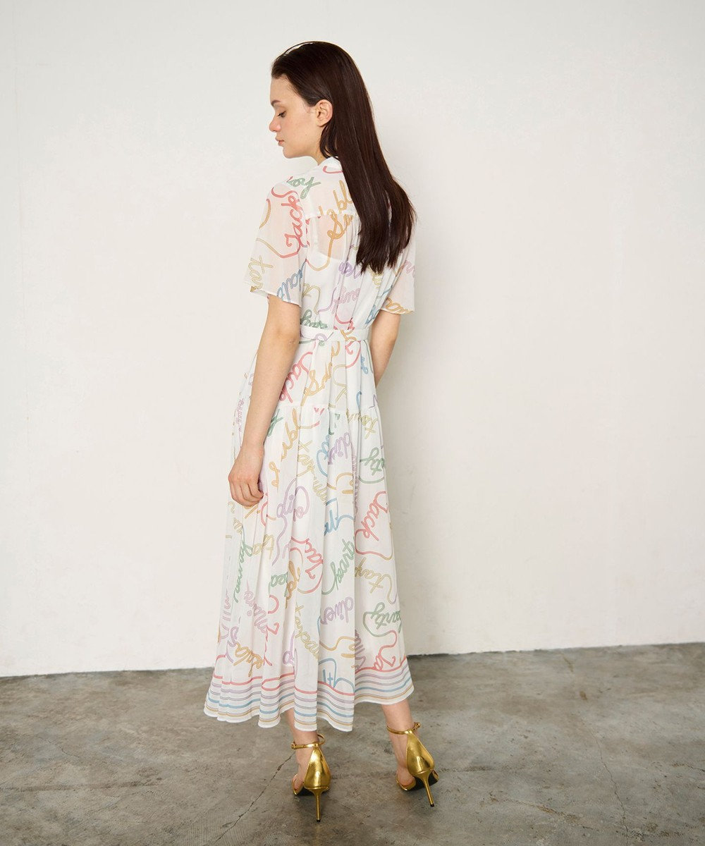 GRACE CONTINENTAL ロープロゴプリントワンピース 