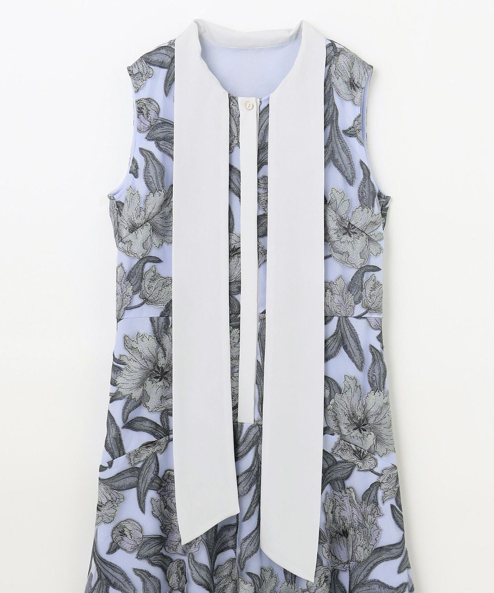 GRACE CONTINENTAL フラワー刺繍ミディドレス 