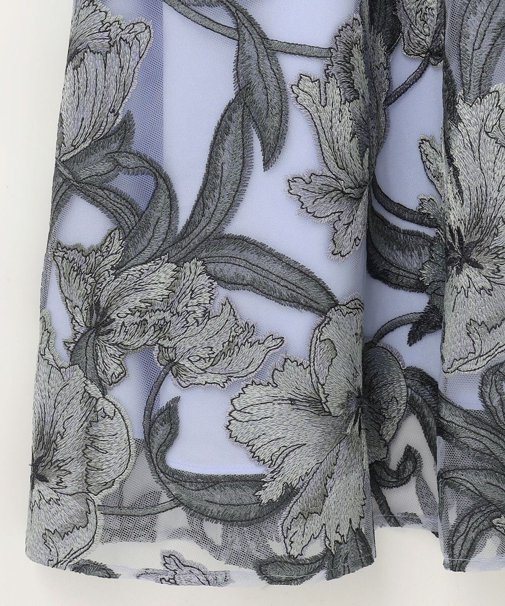 GRACE CONTINENTAL フラワー刺繍ミディドレス 