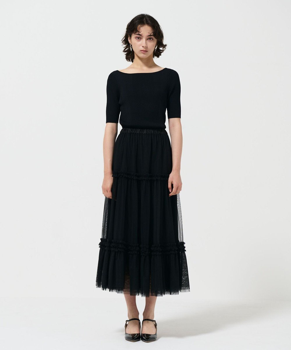 GRACE CONTINENTAL リブカシュクールニットトップ 