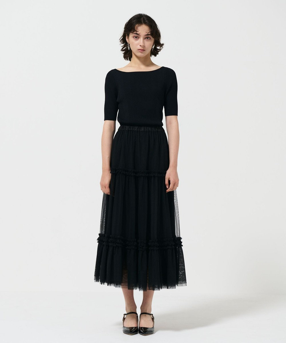 GRACE CONTINENTAL リブカシュクールニットトップ