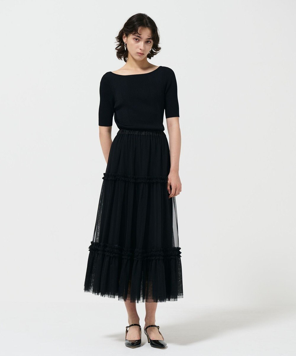 GRACE CONTINENTAL リブカシュクールニットトップ 