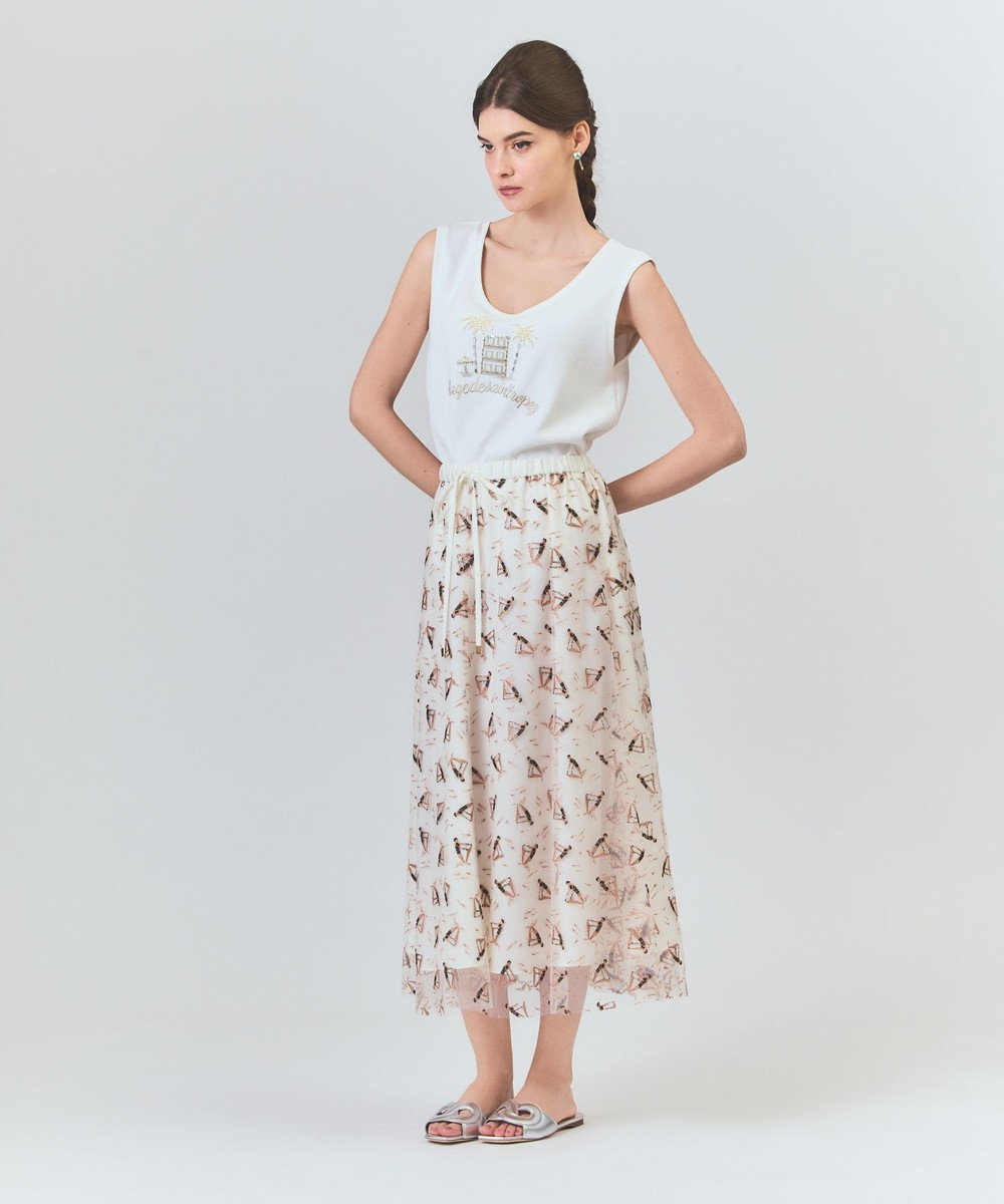 GRACE CONTINENTAL マリンembフレアスカート