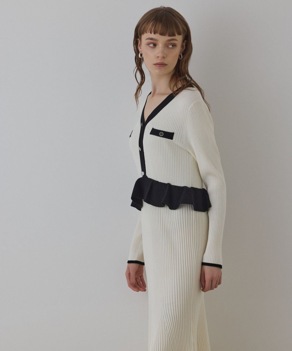 GRACE CONTINENTAL バイカラーニットワンピース 