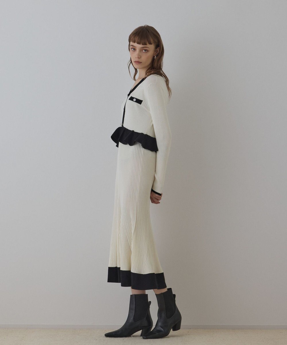 GRACE CONTINENTAL バイカラーニットワンピース 