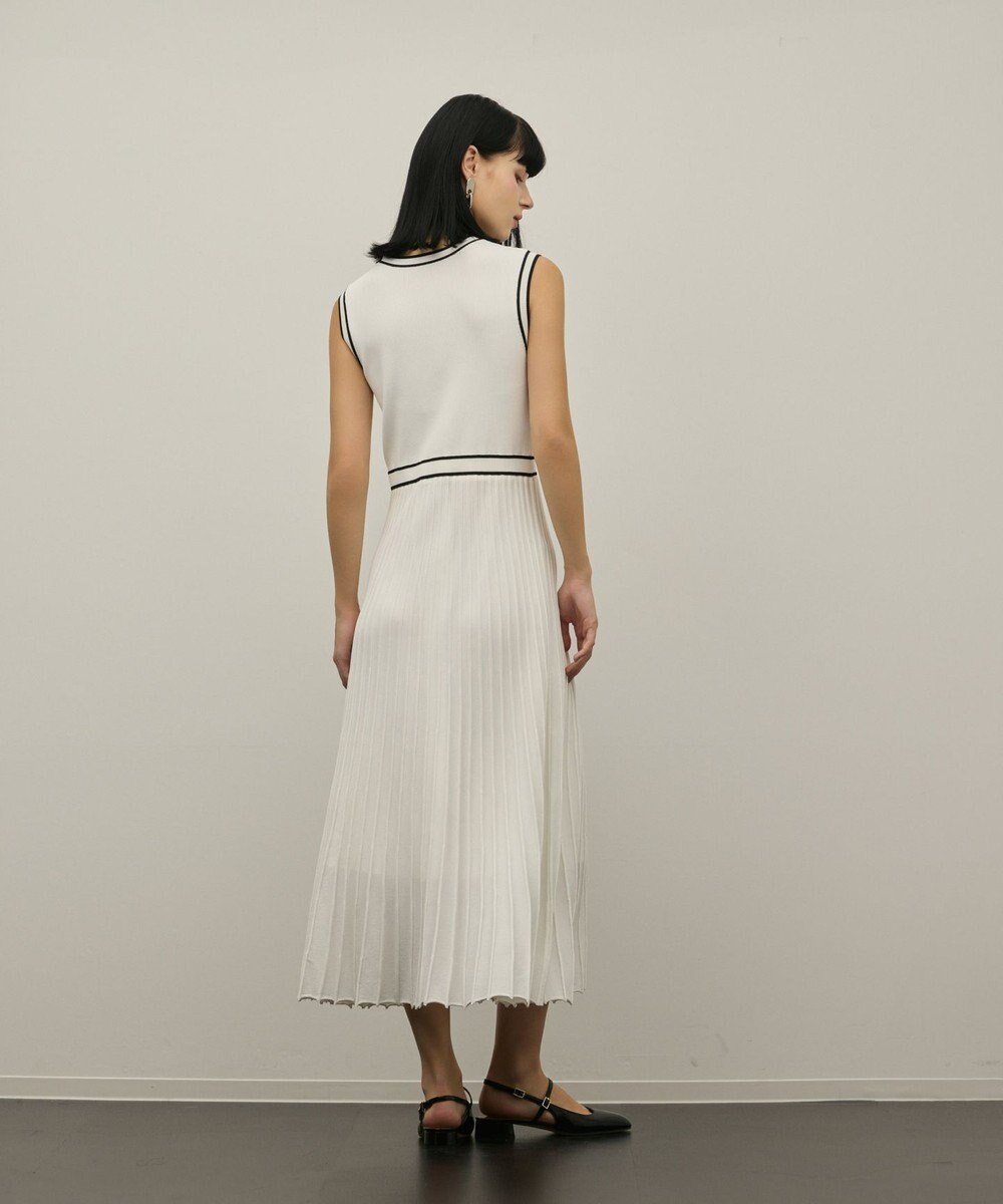 GRACE CONTINENTAL バイカラーボウタイニットワンピース 