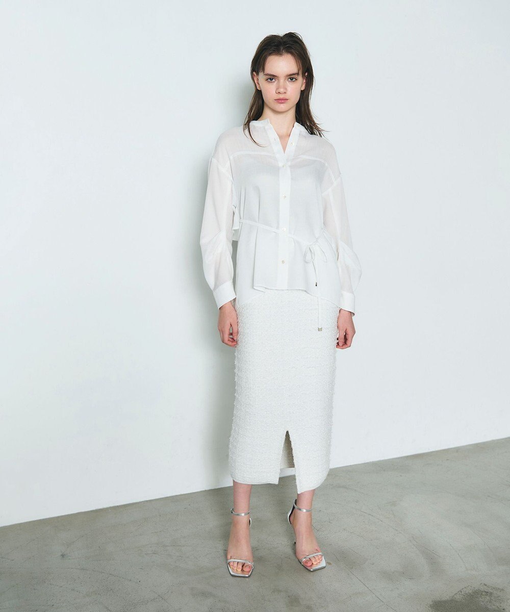 GRACE CONTINENTAL ラメツイードニットスカート 