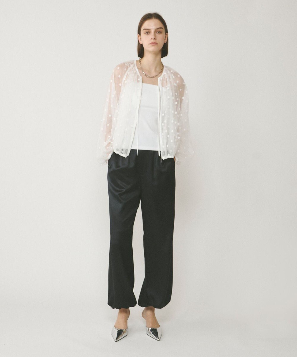 GRACE CONTINENTAL チュールノーカラーブルゾン