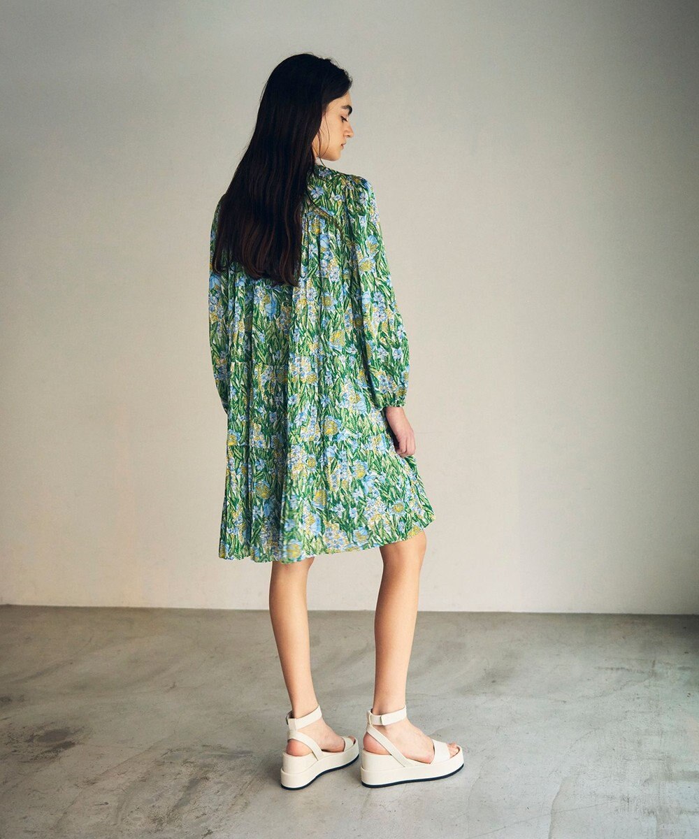 GRACE CONTINENTAL フラワープリントティアードミニワンピース 