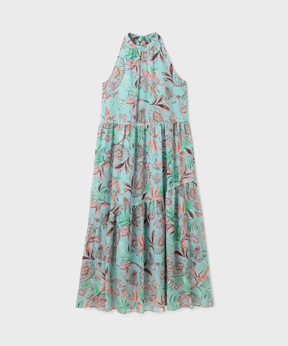 GRACE CONTINENTAL リゾートプリントティアードワンピース