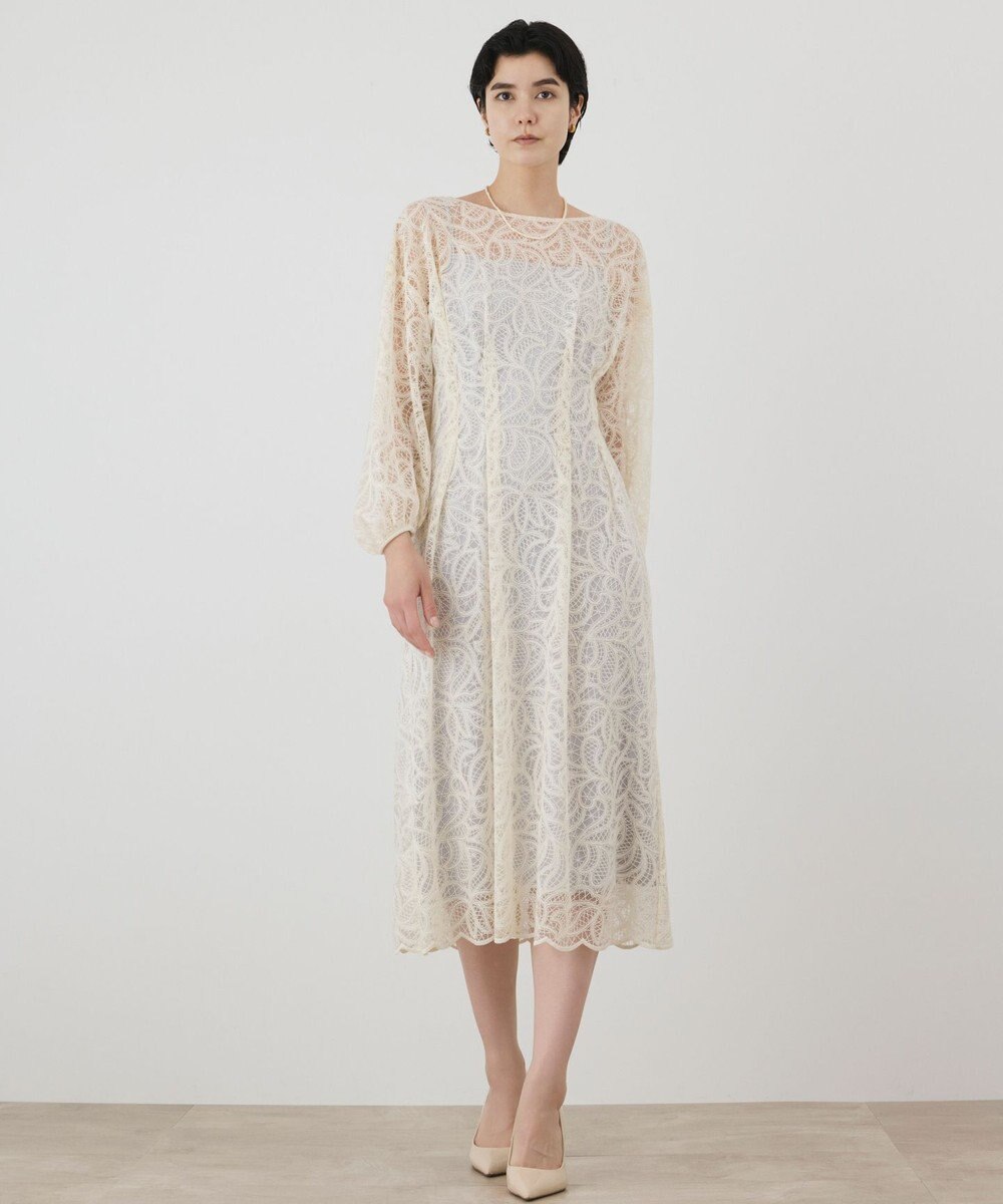 GRACE CONTINENTAL ペイズリーフラワー刺繍ワンピース 