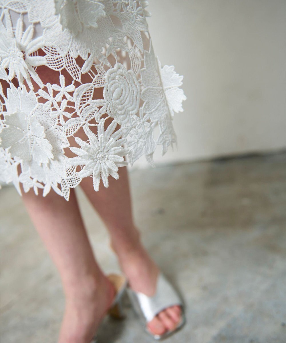 GRACE CONTINENTAL ケミカルフラワーレースワンピース 