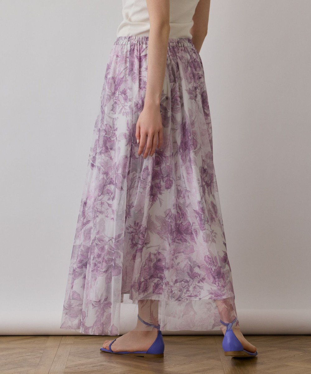 GRACE CONTINENTAL シャドーフラワープリントスカート 