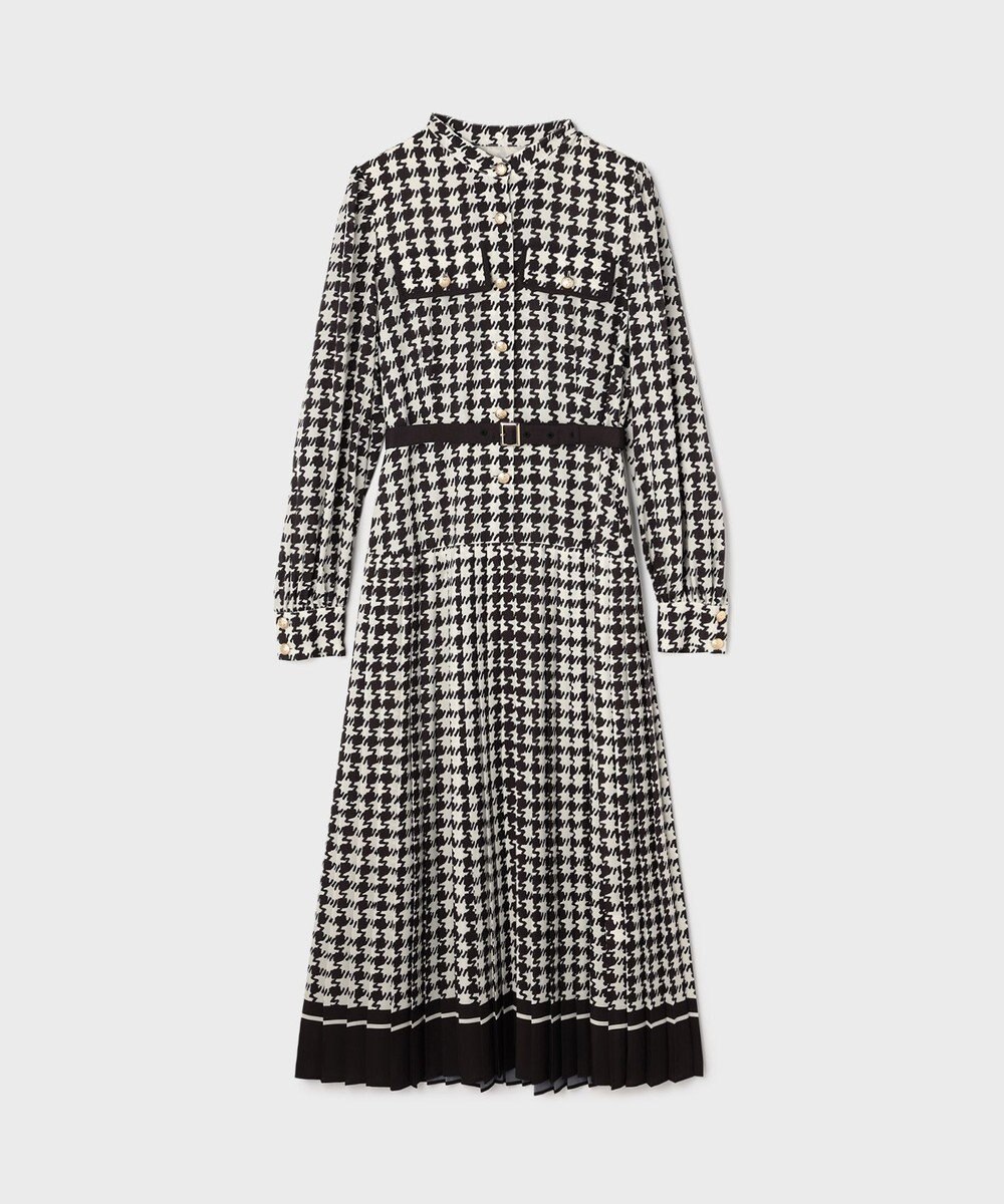 GRACE CONTINENTAL バイカラーチェックプリントワンピース 