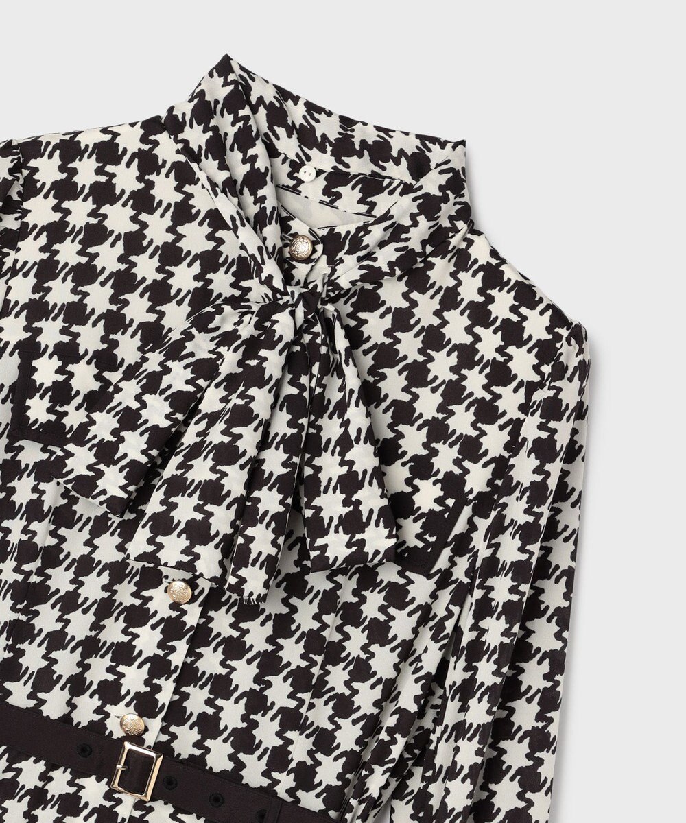 GRACE CONTINENTAL バイカラーチェックプリントワンピース 