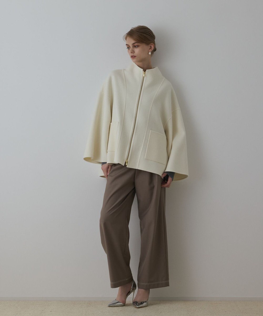 GRACE CONTINENTAL ストール付リバージップブルゾン 