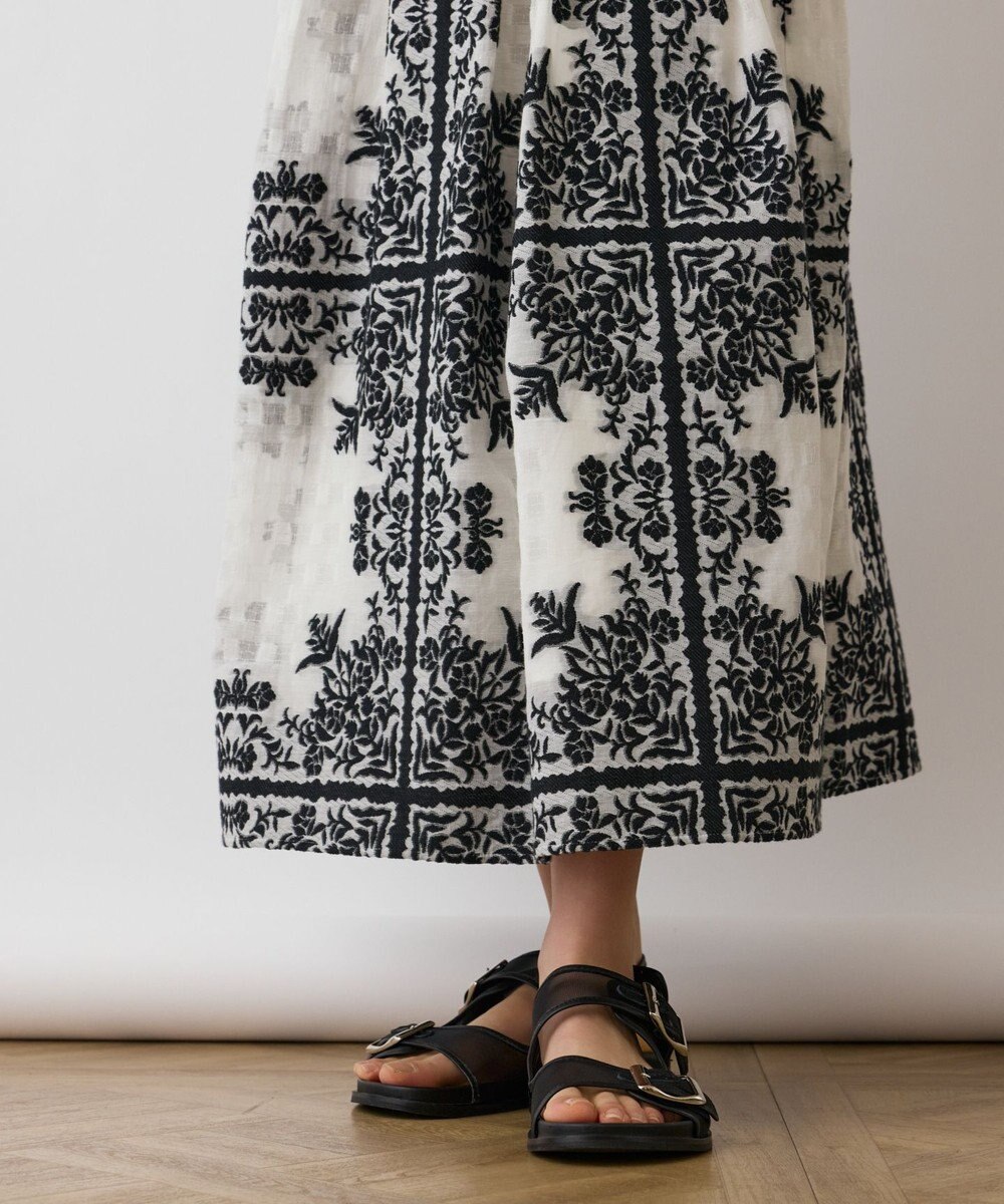 GRACE CONTINENTAL フレームジャガードドレス 