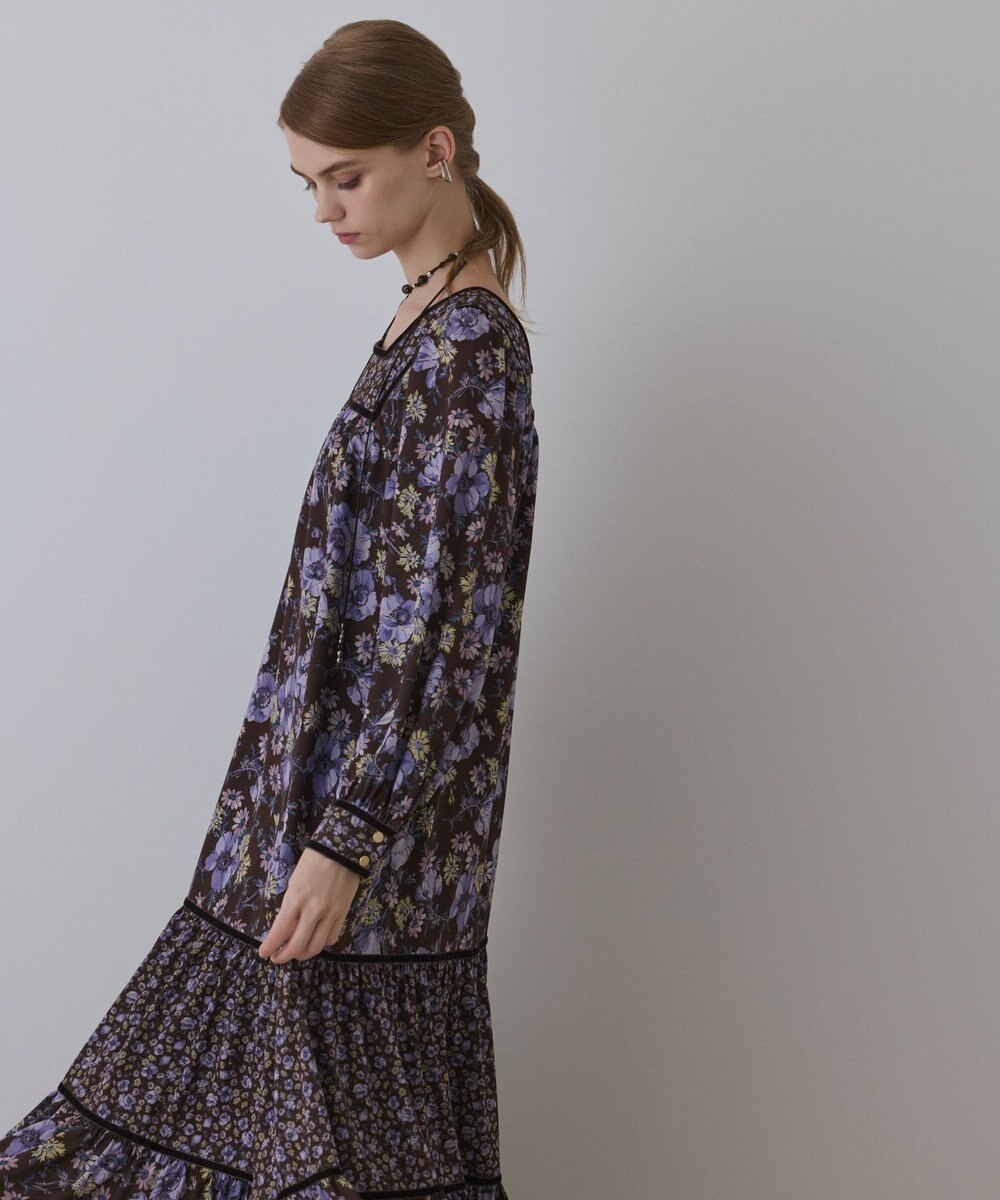 GRACE CONTINENTAL ボタニカルティアードワンピース 