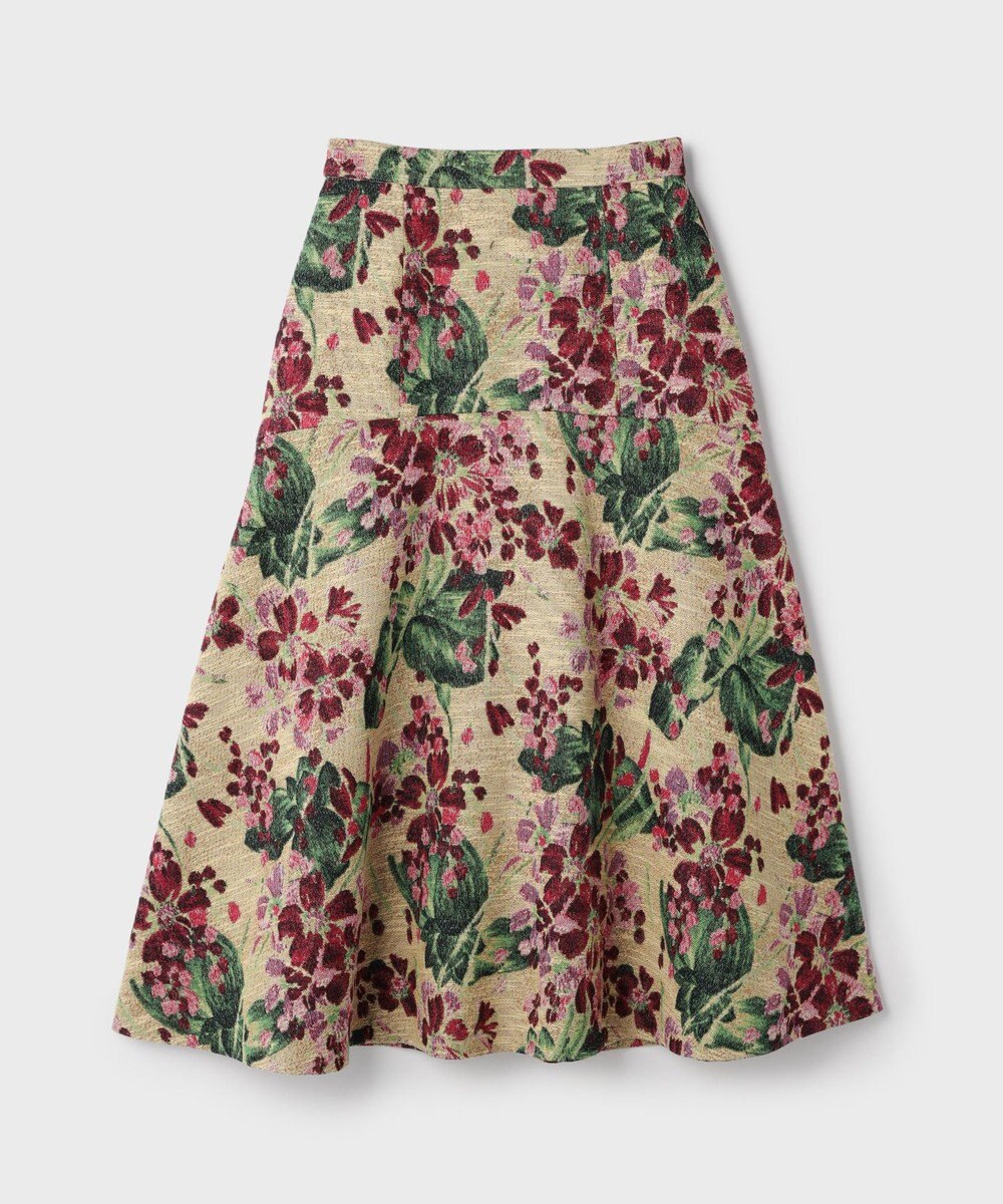 GRACE CONTINENTAL フラワージャガードフレアスカート 