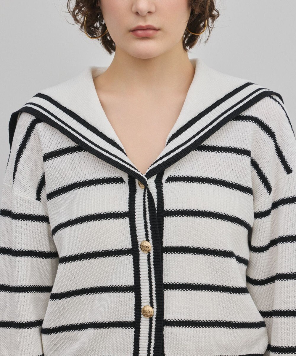 GRACE CONTINENTAL セーラーカラーニットトップ 