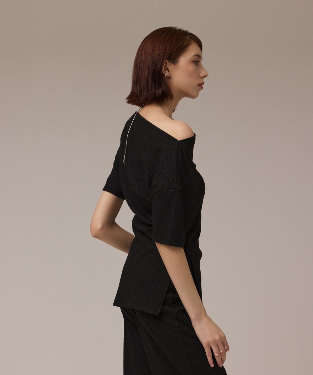 GRACE CONTINENTAL ラメリブジャージトップ 