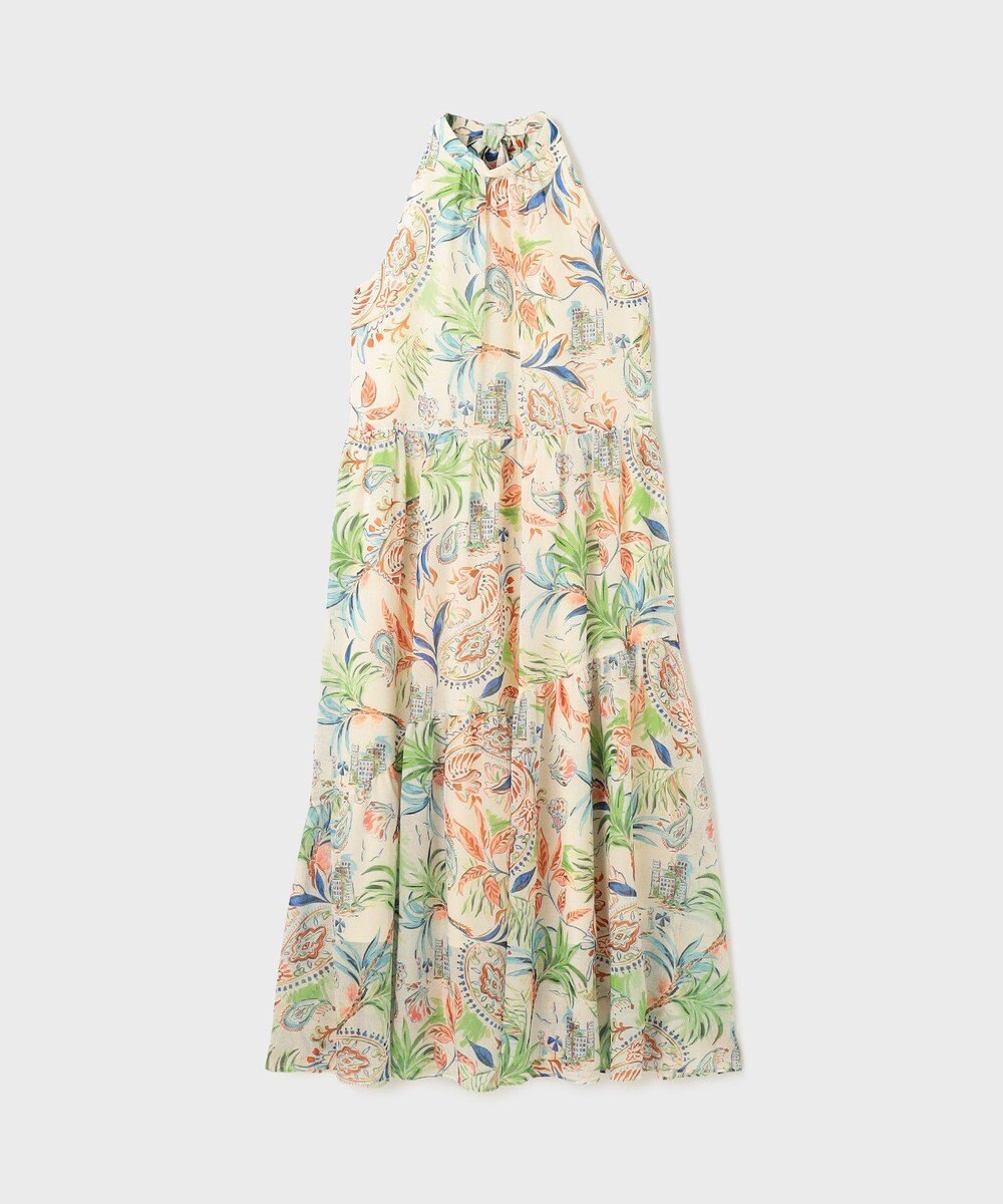 GRACE CONTINENTAL リゾートプリントティアードワンピース