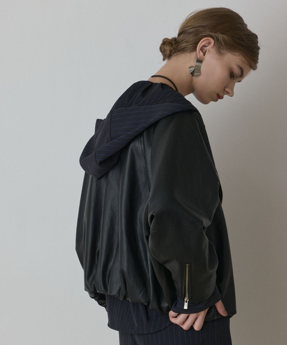 GRACE CONTINENTAL フェイクレザーライダース 