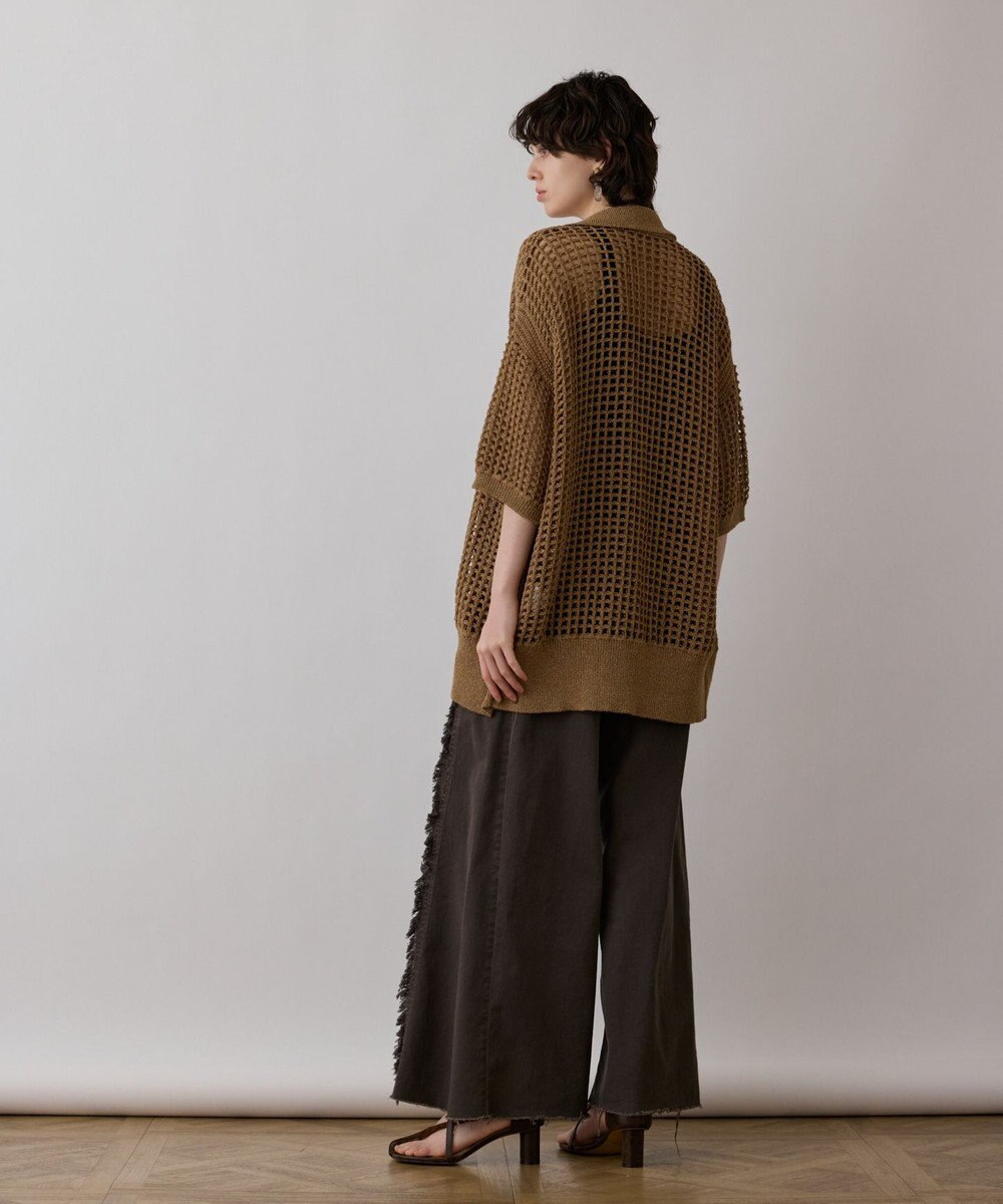 GRACE CONTINENTAL メッシュスキッパーニットカーディガン