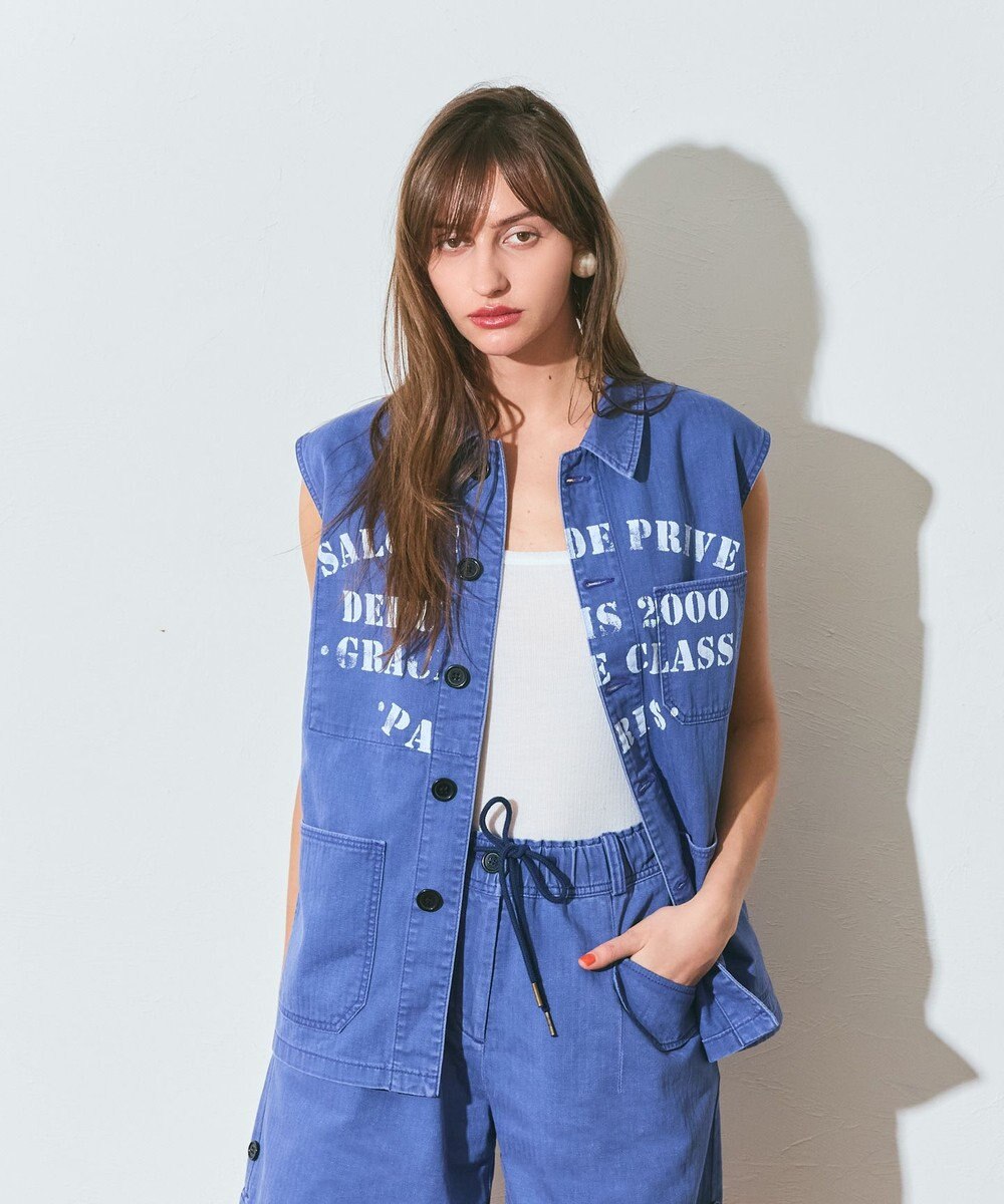 GRACE CONTINENTAL ヘリンボーンツイルジレ 