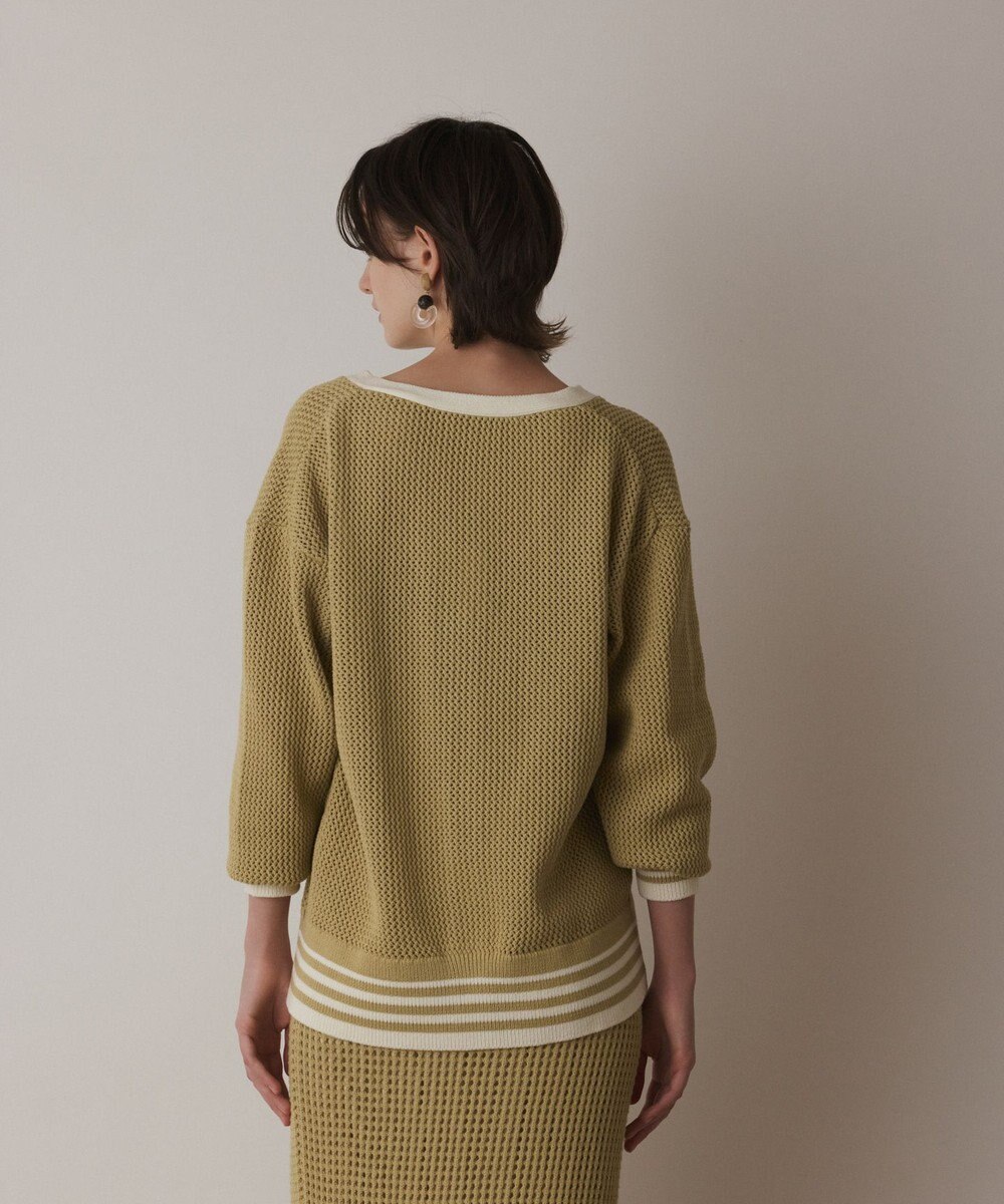 GRACE CONTINENTAL メッシュラインニットカーディガン