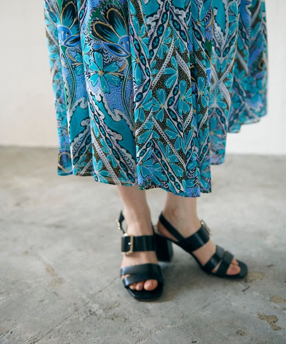 GRACE CONTINENTAL シフォンプリントティアードワンピース 