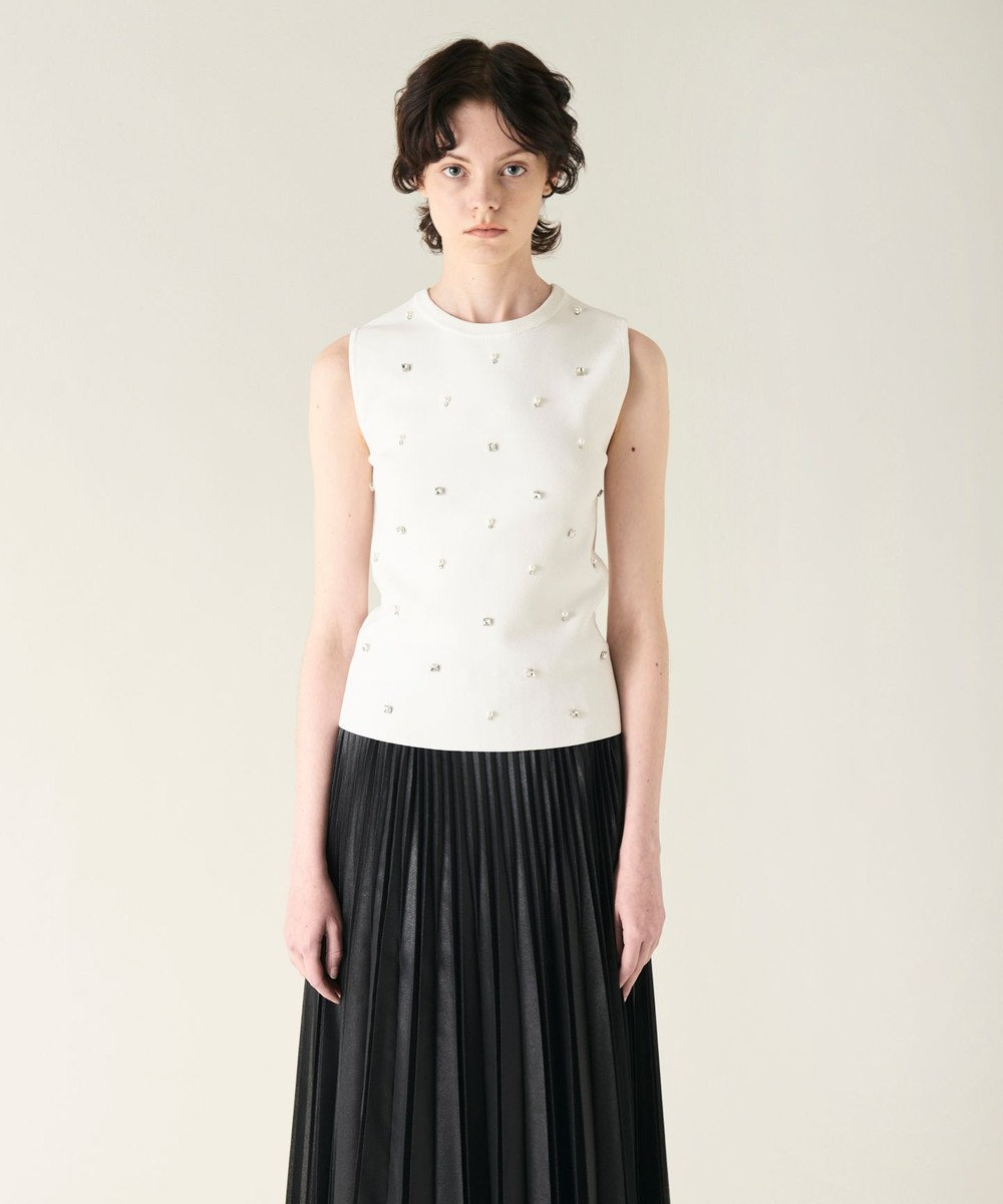 GRACE CONTINENTAL ビジューニットトップ