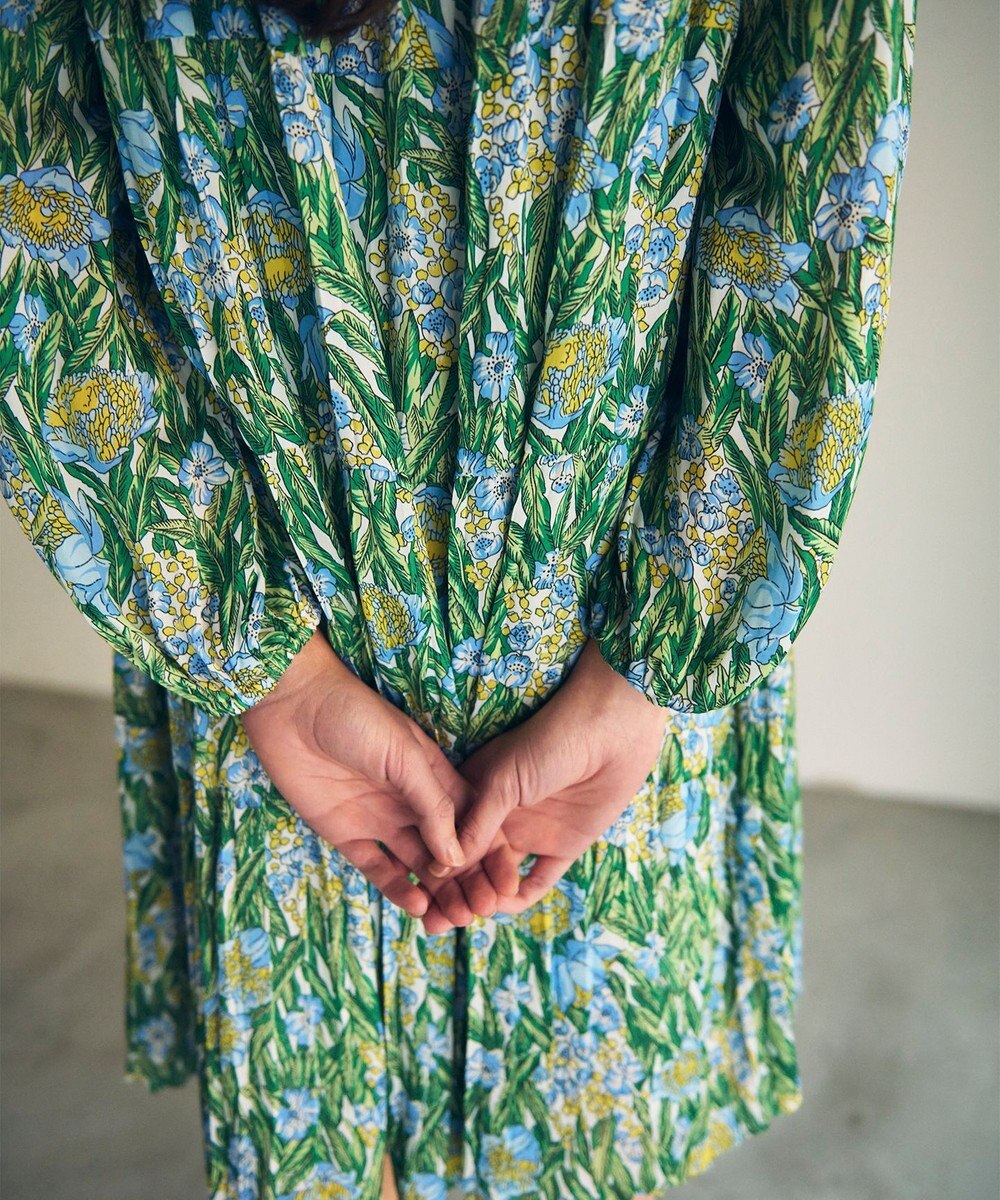 GRACE CONTINENTAL フラワープリントティアードミニワンピース 