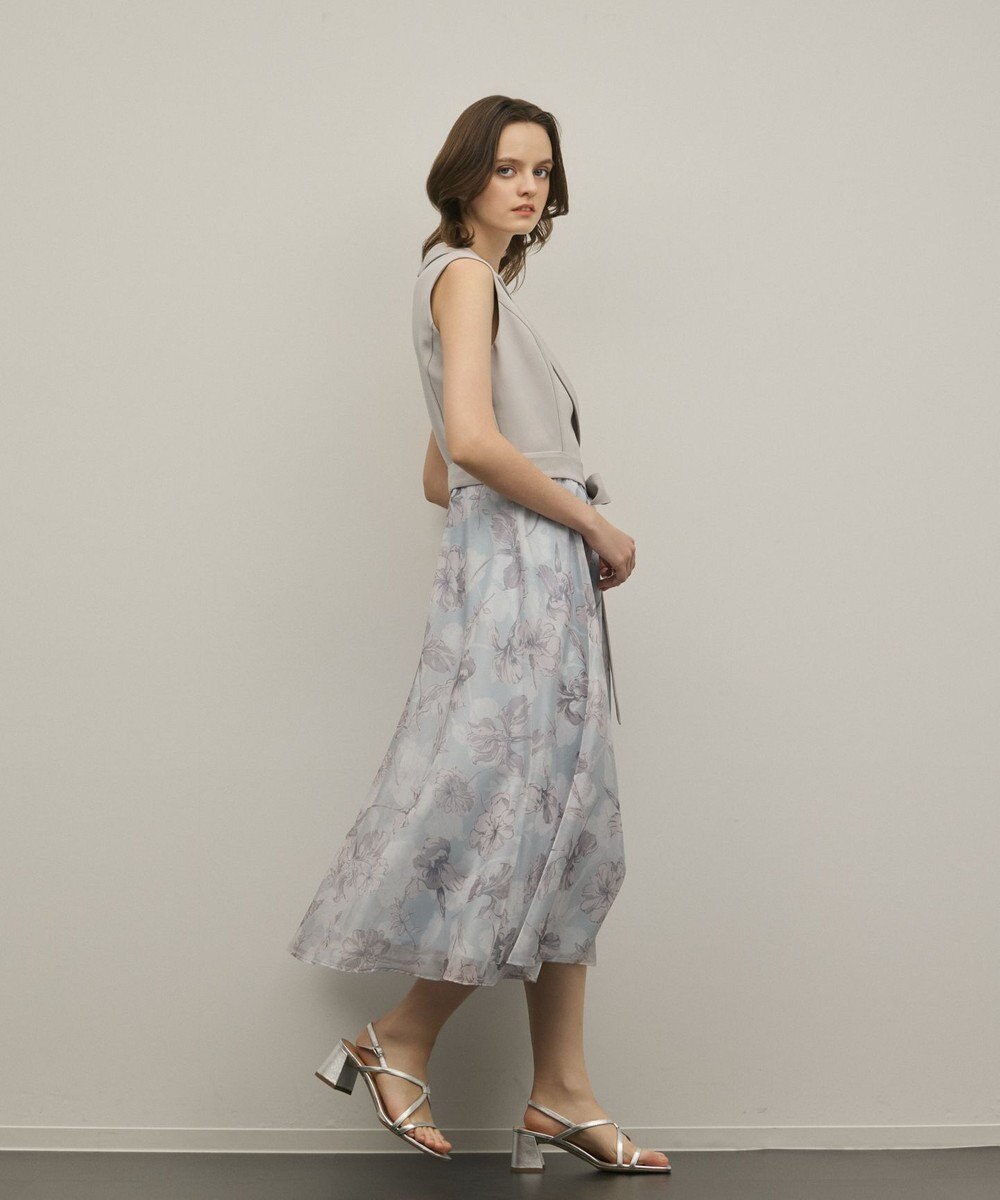 GRACE CONTINENTAL カシュクールフラワープリントワンピース 