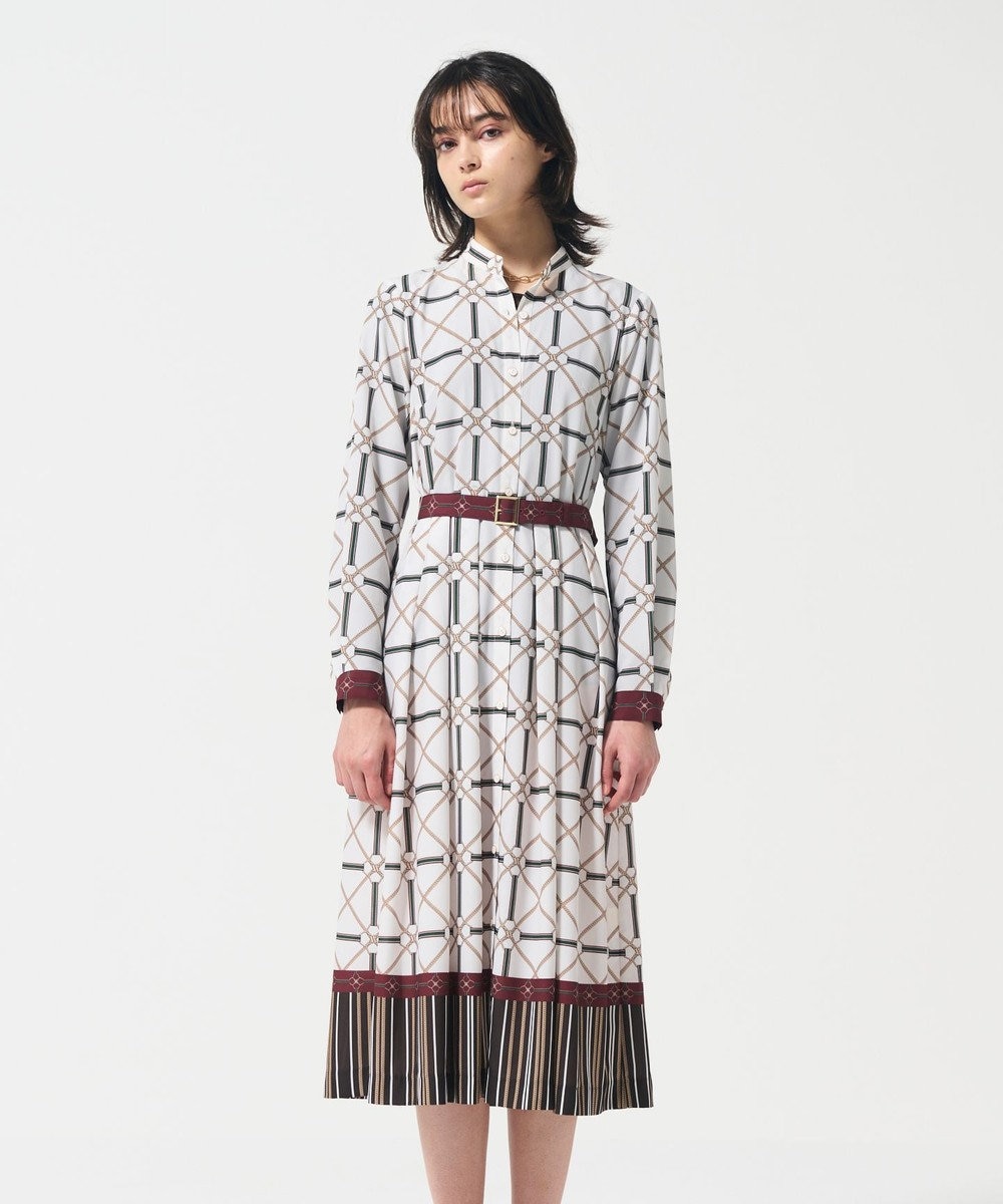 GRACE CONTINENTAL チェーンベルトプリントワンピース