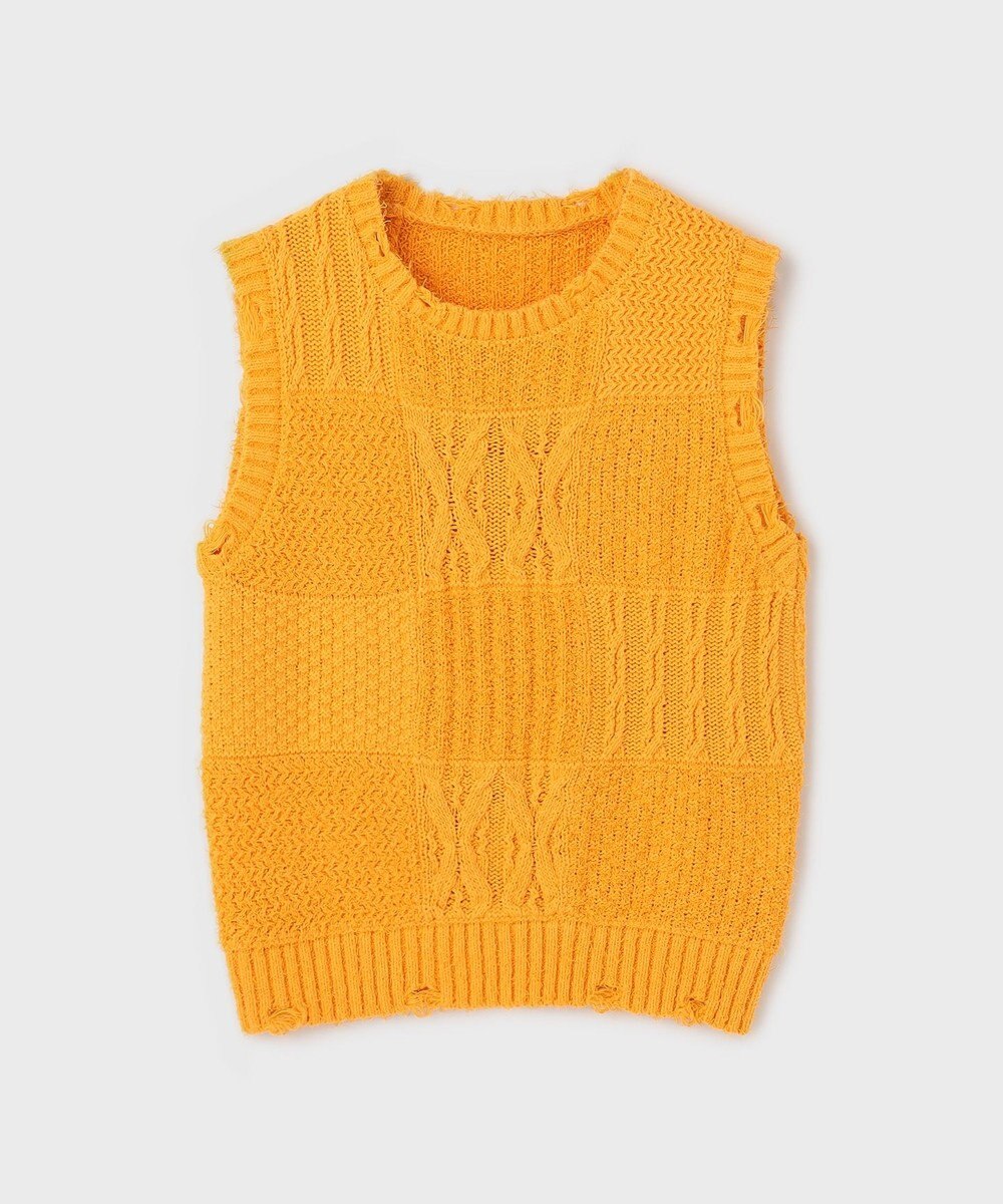 GRACE CONTINENTAL パッチワークニットトップ 