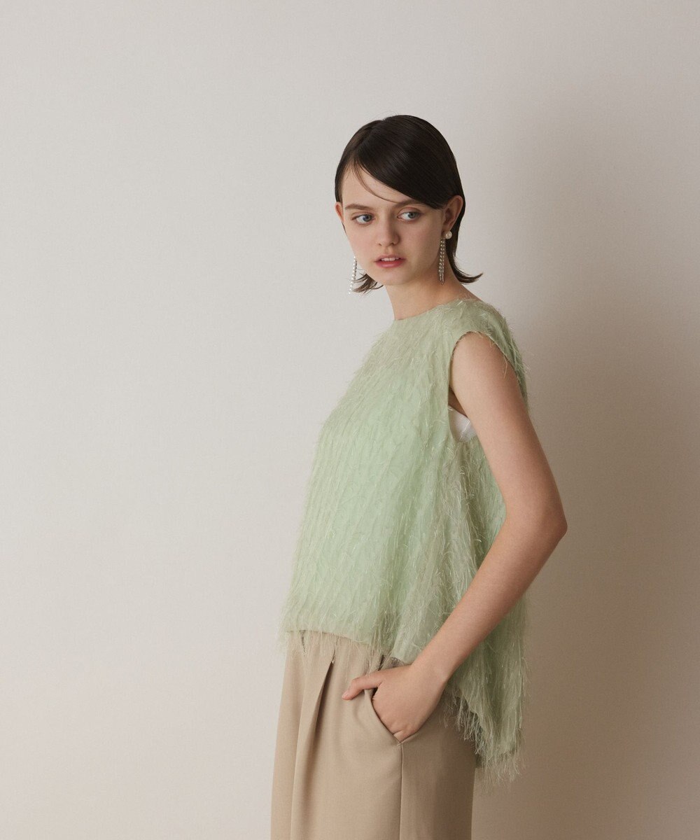 GRACE CONTINENTAL フリンジギャザートップ