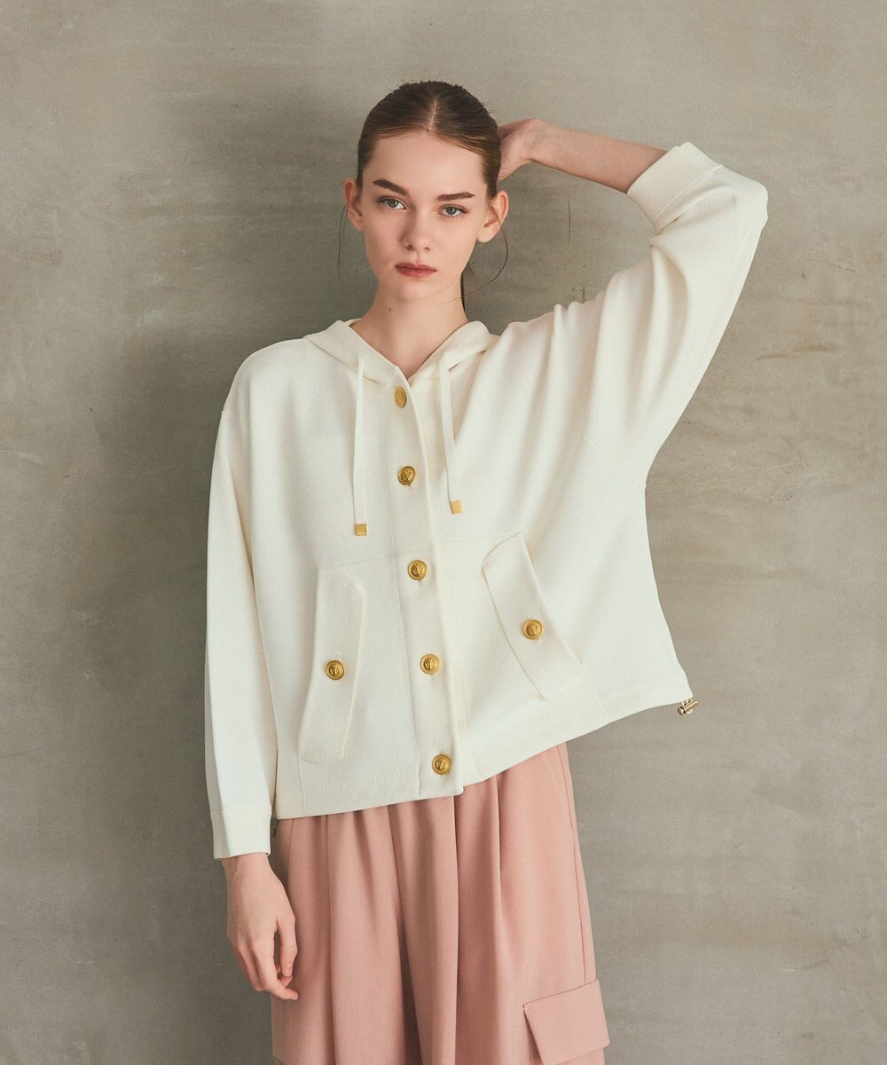 GRACE CONTINENTAL ニットフーディブルゾン 