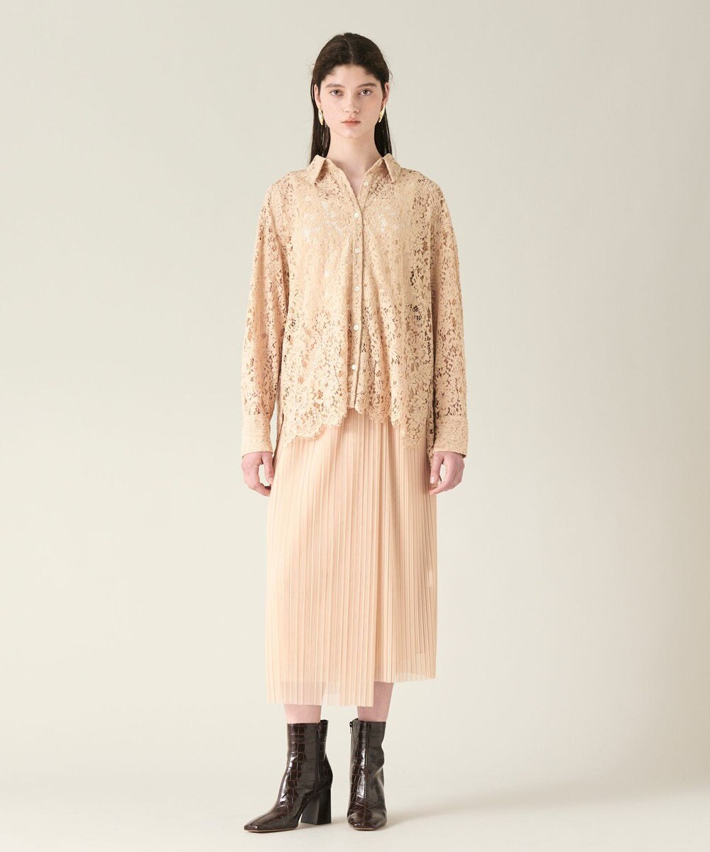 GRACE CONTINENTAL チュールタイトプリーツスカート 