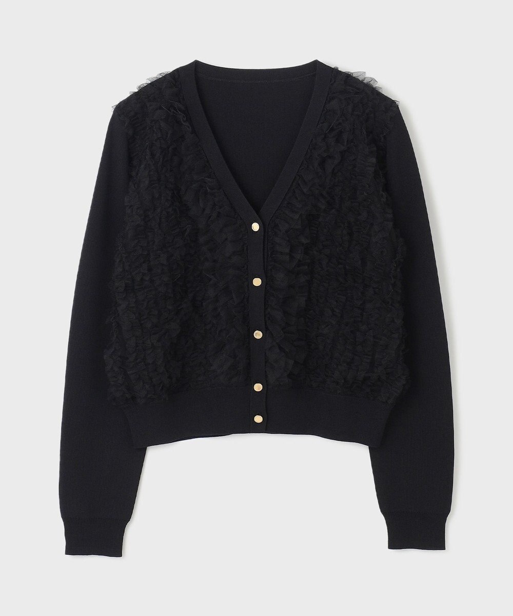 GRACE CONTINENTAL ギャザーフリルニットカーディガン