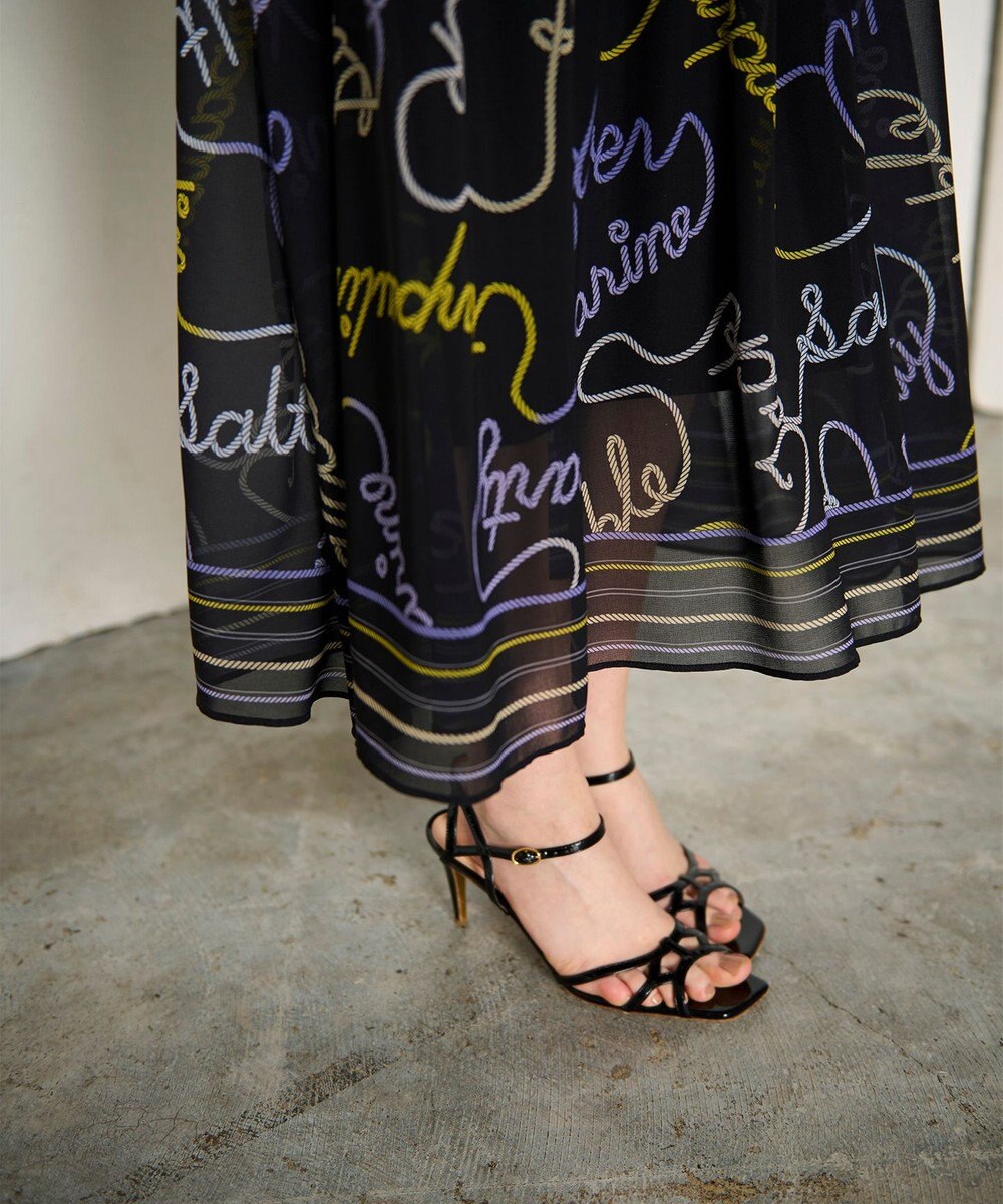 GRACE CONTINENTAL ロープロゴプリントワンピース 