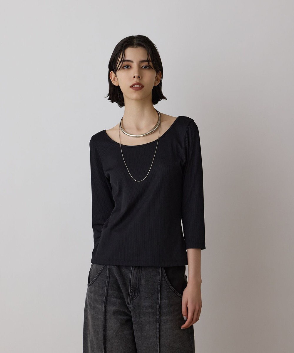 GRACE CONTINENTAL テレコボートネックトップ 