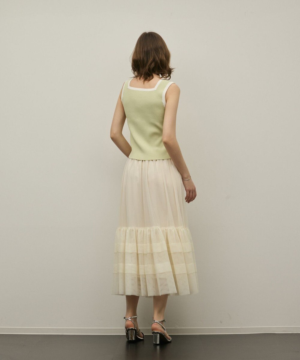 GRACE CONTINENTAL バイカラーリブニットノースリーブ 