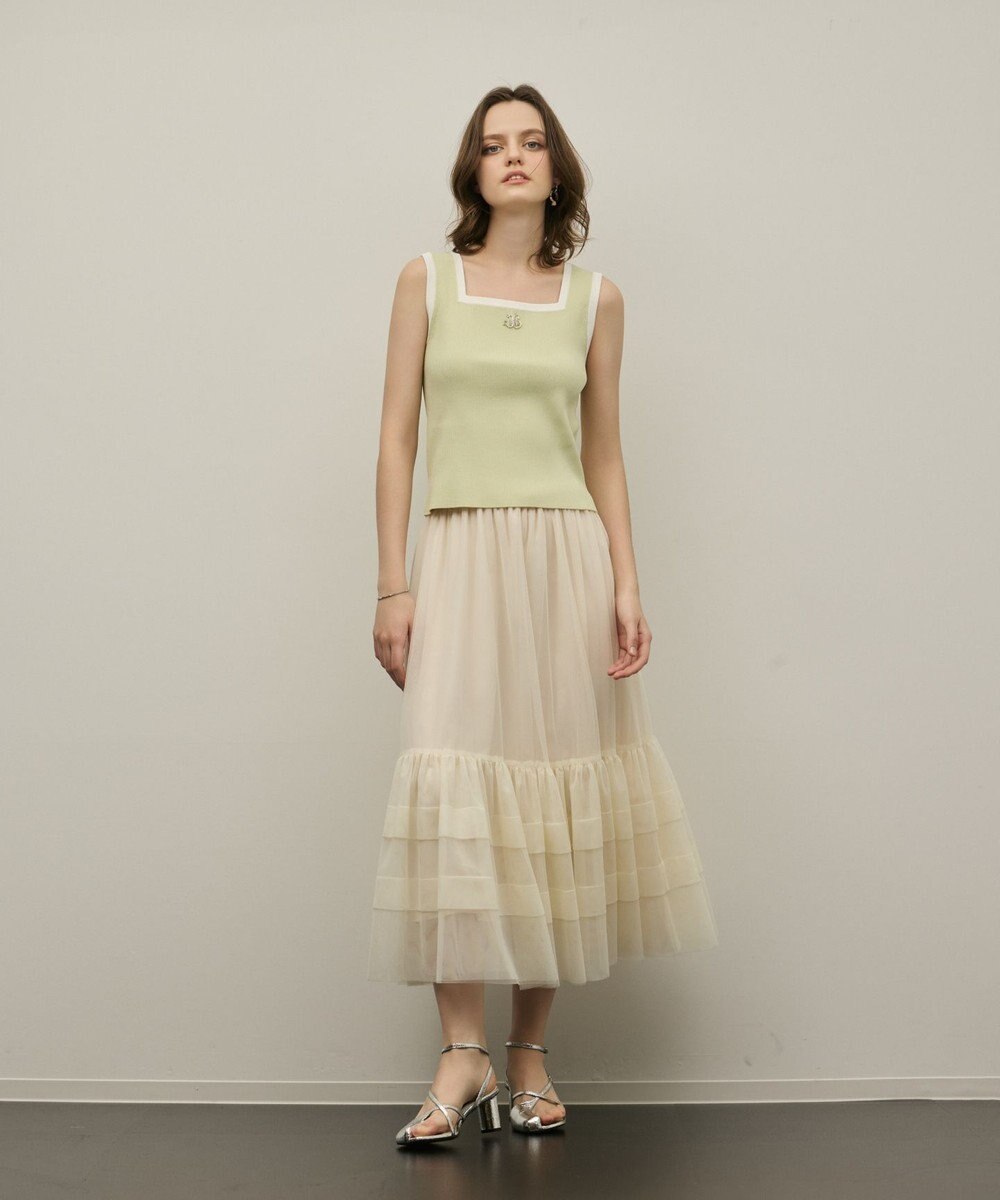 GRACE CONTINENTAL バイカラーリブニットノースリーブ 