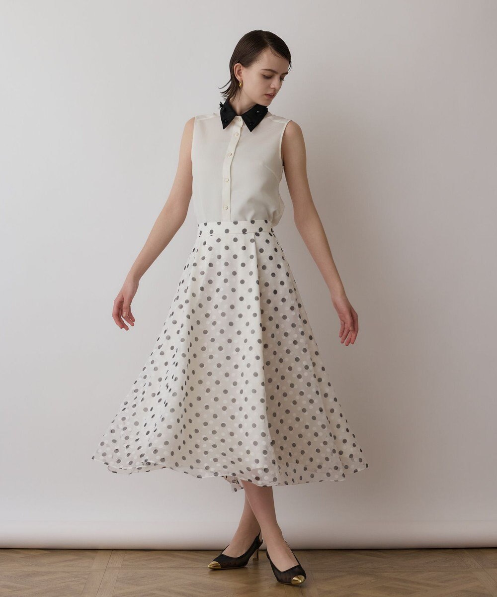 GRACE CONTINENTAL シアーメッシュノースリーブ 