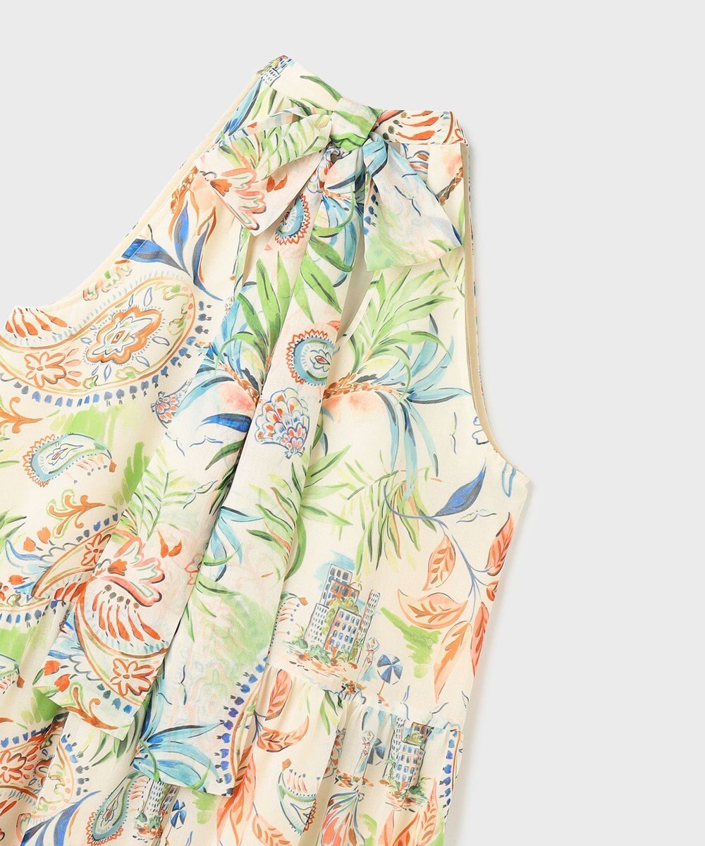 GRACE CONTINENTAL リゾートプリントティアードワンピース